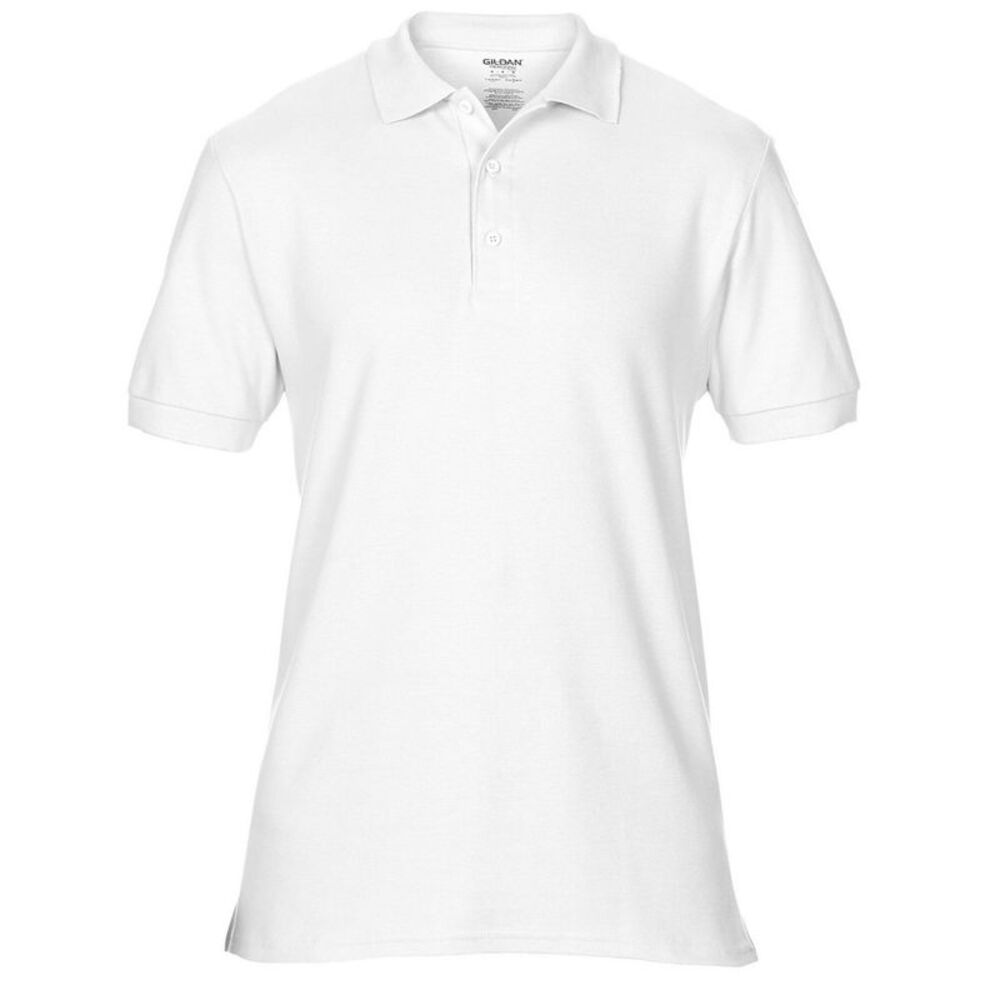 Gildan Mens Hammer Plain Pique Polo Shirt / White